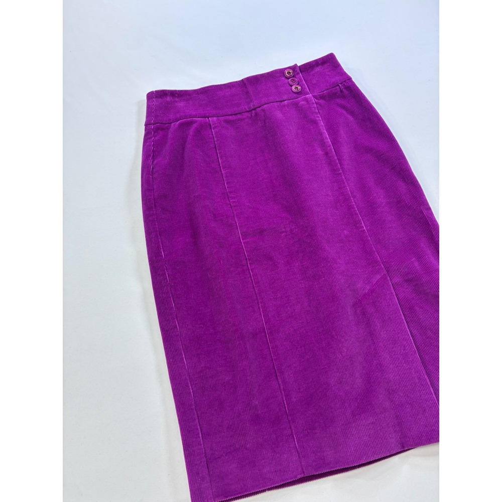 Bebe Office Siren Purple Corduroy Pencil Skirt Business Size 4 Girly Corpcore